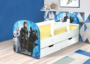 Кровать детская с фотопечатью с 2-мя ящиками 800*1900 Дракон