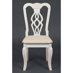 Стул Афродита/ Aphrodite дерево гевея, 46х54х99см, Ivory white, ткань кремовая с рисунком (3321)