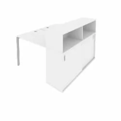 Рабочая станция с опорным шкафом-купе Метал Сйстем БП.РС-СШК-2.1 Белый/Серый / Metal System