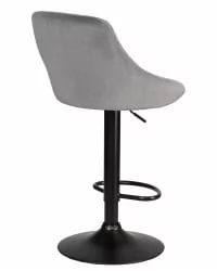 Стул барный DOBRIN LOGAN BLACK Серый велюр MJ9-75