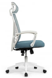 Кресло Оливер РCХ В-203АC Белый пластик/Синий / Oliver RCH W-203AC