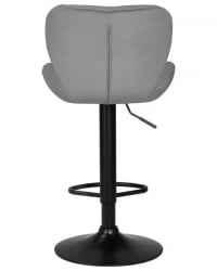 Стул барный ДОБРИН БАРНЙ БЛАCК (серый велюр (МДЖ9-75)) 2 шт / DOBRIN BARNY BLACK (MJ9-75))