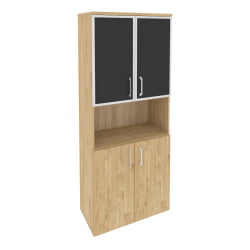 Шкаф высокий широкий ONIX O.ST-1.4R black Тиквуд Светлый Шкаф высокий широкий ONIX O.ST-1.4R black Тиквуд Светлый