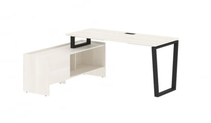 Стол с тумбой ЕДИС ЕВCТ 17614 Ясень Траун Черный / EDIS EVCT