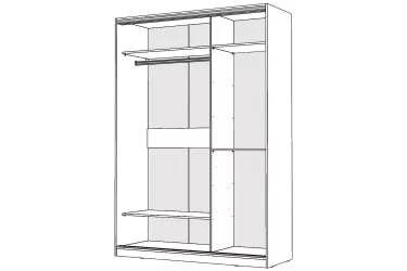 Белый шкаф-купе с зеркалом Виктория 1600х584х2300, Белый 16ДЗЗЗДЗЗЗ-Б 310-294