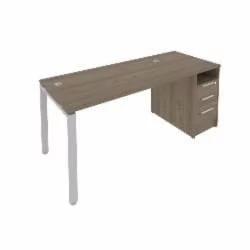 Рабочая станция с опорной тумбой Метал Сйстем Б.РС-СТП -1.3 Вяз/Серый / Metal System