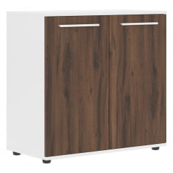Шкаф с глухими малыми дверьми ЕДИС ЕЛCС 85.1 Дуб Денвер темный Белый Белый / EDIS ELCS