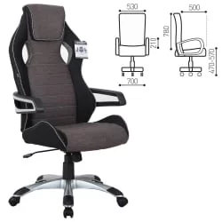 Кресло компьютерное BRABIX Techno GM-002 Черный-серый