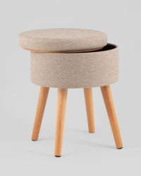 Пуф с ящиком Store Woody рогожка бежевая
