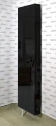 Поворотный шкаф в черном глянцевом стекле Драйв Шелф (левый) Беленый дуб