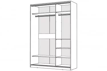 Белый шкаф-купе с зеркалом Виктория 1400х584х2300, Белый 14ДЗДЗ-ПШ-Б 310-113