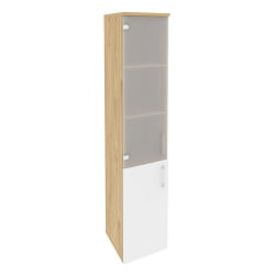 Шкаф высокий узкий левый ОНИКС О.СУ-1.2(Л) Тиквуд Светлый/Белый / ONIX O.SU-1.2(L)