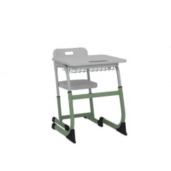 Парта одноместная регулируемая по высоте СМАРТЙ 600х500 (рост 3-5) Голубой/Серый / SMARTY