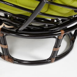 Кресло ПАПАСАН 23/01 В /с подушкой/ диаметр подушки 125 см, 115х101х104 см, Антикуе бровн (античный черно-коричневый), флок Олива, 23 / PAPASAN W Antique brown