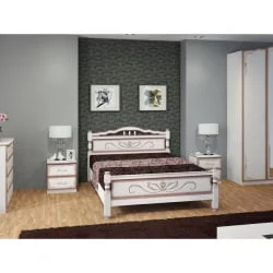Кровать из массива Карина-5 200х90 Слоновая кость Кровать из массива Карина-5 200х90 Слоновая кость