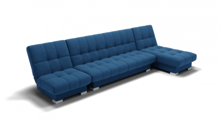 Диван Хьюстон-3 угол левый/правый (ЗР) Цвет фасада: Синий; Тип: Левый/правый; Материал фасада: Металл/Велюр