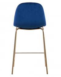 Стул полубарный Валенсия велюр Синий золотые ножки