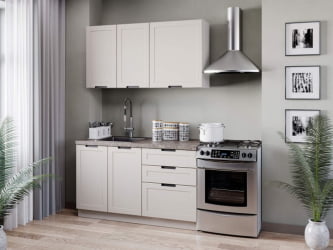 Тумба кухонная 800 с 2 ящиками ЛЮКС (4) Джамис ЛД 296.150.000.094 Белый Кашмир