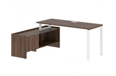 Стол с тумбой ЕДИС ЕУCТ 17614 Дуб Денвер темный Белый / EDIS EUCT