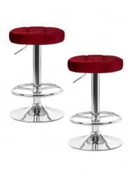 Табурет барный ДОБРИН БРУНО (бордовый велюр (МДЖ9-43)) 2 шт / DOBRIN BRUNO (MJ9-43))