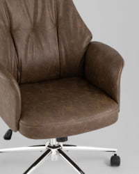 Кресло офисное ТопЧаирс Неома коричневый экокожа / TopChairs Neoma