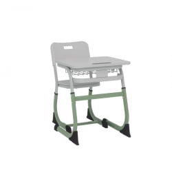 Парта одноместная регулируемая по высоте СМАРТЙ 600х500 (рост 5-7) Оливковый/Серый / SMARTY