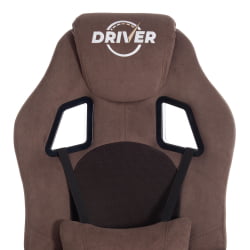 Кресло DRIVER (22) флок/ткань, коричневый, 6/TW-24