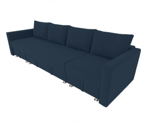 Диван угловой Фиеста Трансформер П- побразный с подлокоткиками (Berhouse) Цвет фасада: Синий Велюто 54; Тип: Левый/правый; Материал фасада: Металл/Велюр