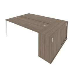 Рабочая станция с опорным шкафом-купе Метал Сйстем Б.РС-СШК-1.5 Вяз/Белый / Metal System