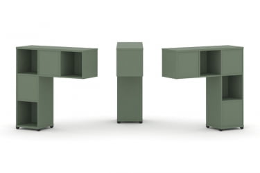 Надставка на стол низкая двухсторонняя + задняя стенка (5 шт.) CONCEPT CN.DNN-001 Кобо Черный металл