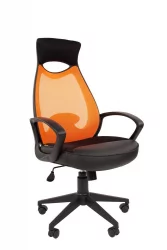 Кресло для руководителя CHAIRMAN 840 black  Сетчатый акрил/оранжевый