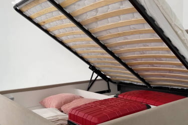 Двуспальная кровать с подъёмным механизмом Альба с подъем. механизмом ZP.KM1.6-15 капучино (велюр)