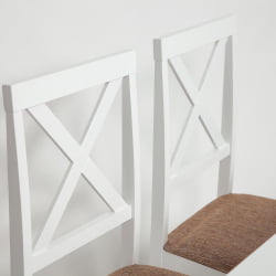 Обеденный комплект Хадсон (стол + 4 стула) Хадсон (стол + 4 стула)/ Hudson Dining Set дерево гевея/мдф, стол: 110х70х75см / стул: 44х42х89см, pure white (белый 2-1), ткань кор.-зол.
