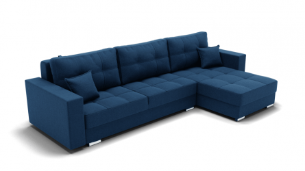 Диван Талисман-3 угол левый/правый (ЗР) Цвет фасада: Синий; Тип: Левый/правый; Материал фасада: Металл/Велюр