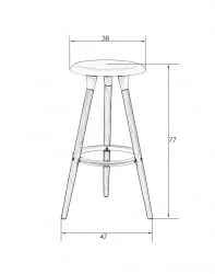 Барный стул DOBRIN ROYCE Черный B-03