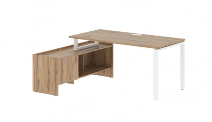 Стол с тумбой EDIS EUCT 17814 Дуб Денвер светлый Белый