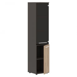 Шкаф-колонка комбинированная правая ЕДИС ЕХCС 42.2 Р Дуб Денвер светлый Белый Мокко / EDIS EHCS R