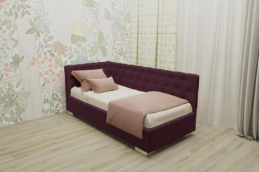 ДЕТСКАЯ МЯГКАЯ ИНТЕРЬЕРНАЯ КРОВАТЬ ВЕРСАЛЬ С ПОДЪЕМНЫМ МЕХАНИЗМОМ (БЕРХОУСЕ) Цвет фасада: Красный; Материал фасада: Металл/Велюр; Спальное место: 1200х1900 / (BERHOUSE)