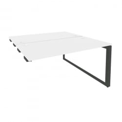 Стол-приставка двойной на О-образном м/к к опорым элем. ОНИКС О.МО-Д.СПР-3.7 Белый Бриллиант/Антрацит / ONIX O.MO-D.SPR-3.7