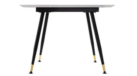 Стол Месси 960*960 мрамор Бьянко со скосом