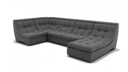 Диван Монако-4 (ЗР) Цвет фасада: Светло серый; Тип: Универсальный; Материал фасада: Металл/Велюр