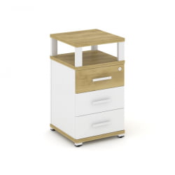 Тумба приставная с 3-мя ящиками и надставкой CОНCЕПТ CН.ТУП-003 Б/В Дуб Винченцо Белый бриллиант Белый / CONCEPT CN.TUP-003 B/W