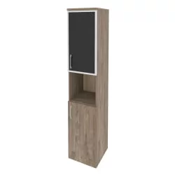 Шкаф высокий узкий правый ОНИКС О.СУ-1.4Р(Р) блаcк Тиквуд Темный / ONIX O.SU-1.4R(R) black