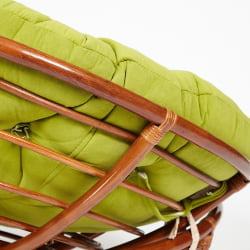 Кресло ПАПАСАН 23/01 В /с подушкой/ диаметр подушки 125 см, 115х101х104 см, Пекан (орех), флок Олива, 23 / PAPASAN W Pecan