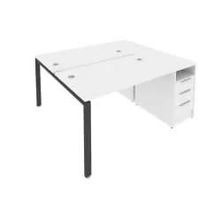 Рабочая станция с опорной тумбой Метал Сйстем Б.РС-СТП-2.2 Белый/Антрацит / Metal System