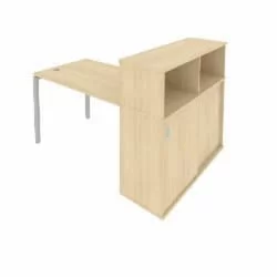 Рабочая станция с опорным шкафом-купе Метал Сйстем Б.РС-СШК-3.2 Акация/Серый / Metal System