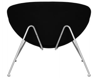 Кресло дизайнерское DOBRIN EMILY (черный ткань AF9, хромированная сталь)