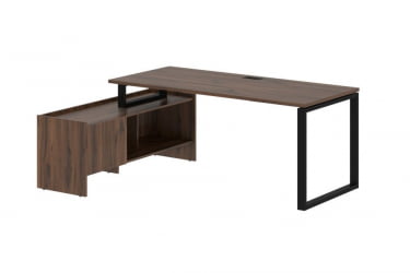 Стол с тумбой ЕДИС ЕКCТ 19814 Дуб Денвер темный Черный / EDIS EQCT