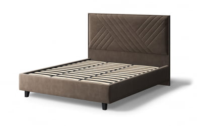 Кровать МИРА 2000*1800мм (на опорах), велюр Бренди лайт 29 (коричневый), (б/основания, б/матраса)