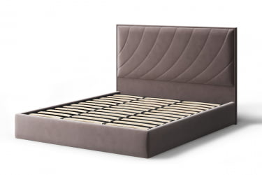 Кровать СОФИЯ 2000*1200мм (без опор), велюр Бренди лайт 05 (кофе), (б/основания, б/матраса)